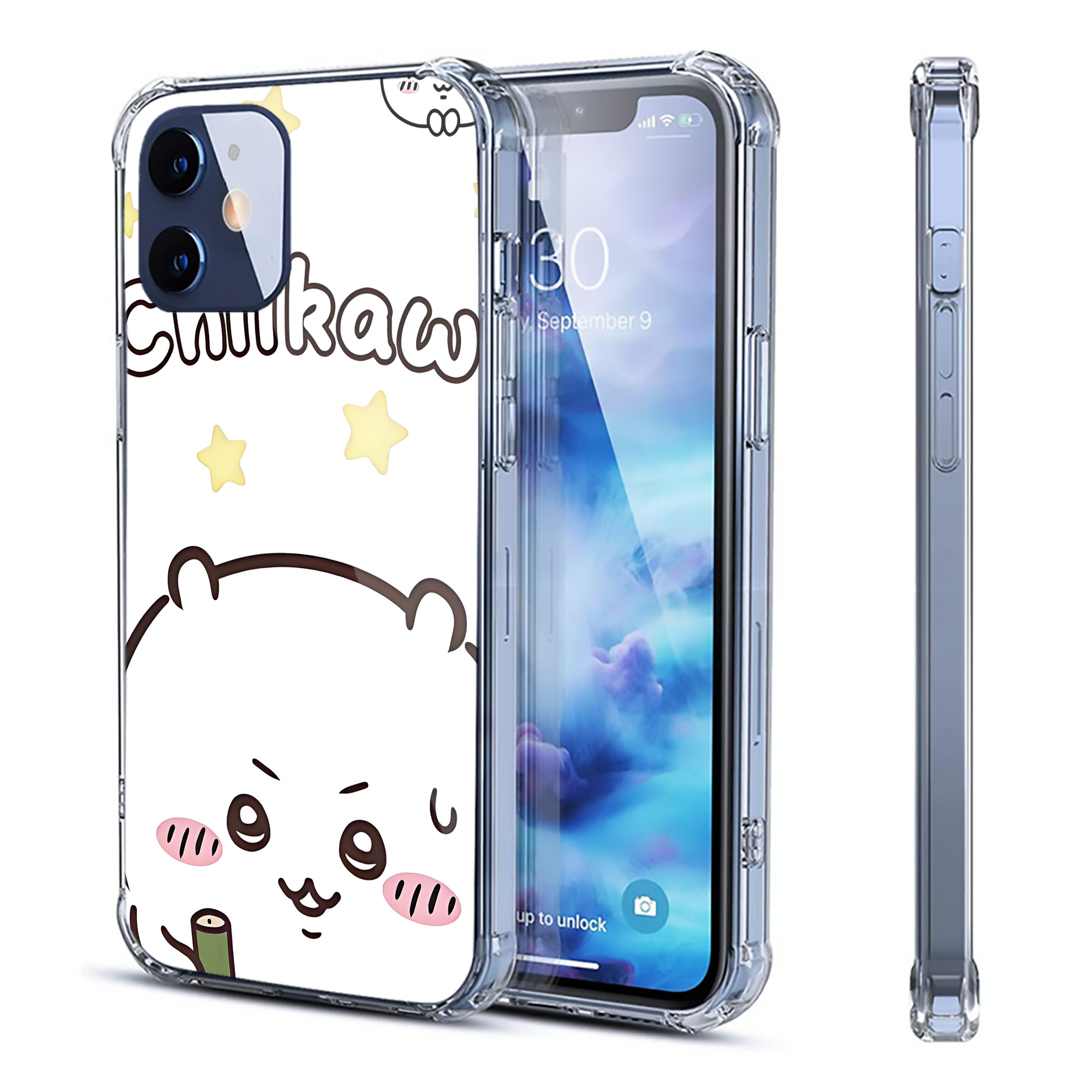 （画像用） ちいかわ Chii-kawa 【iPhone 12シリーズ対応】透明スマホケース（クリアソフトケース）